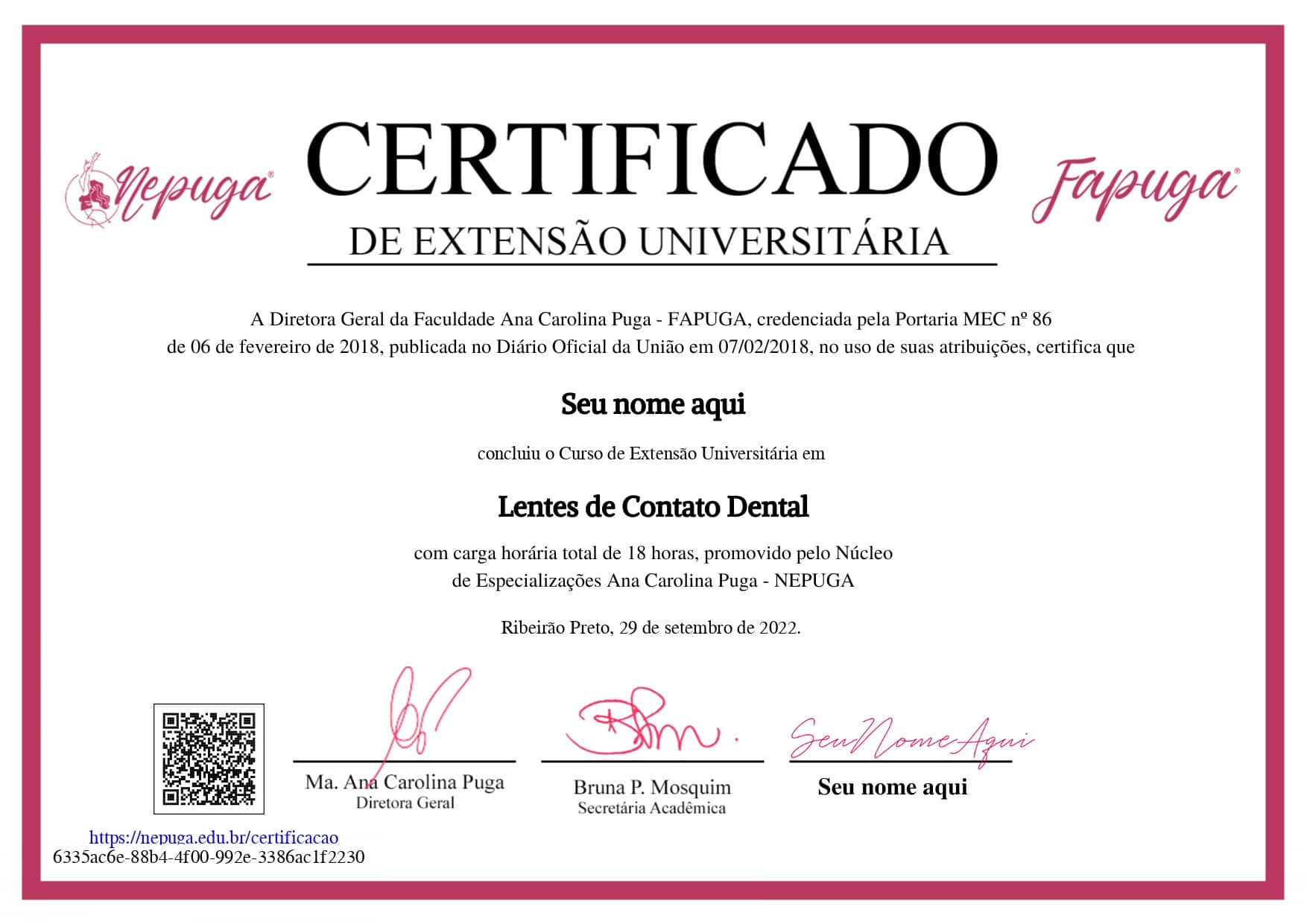 A pós em HOF do Nepuga/FAPUGA também certifica os cirurgiões dentistas em estética dental, pelo módulo de imersão em Lentes de Contato Dental.